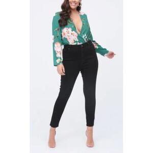 PINK CLOVE Mylene Wrap Women's Bodysuit  ORIENTAL FLORAL Size 24/US 20 NWT! /B10